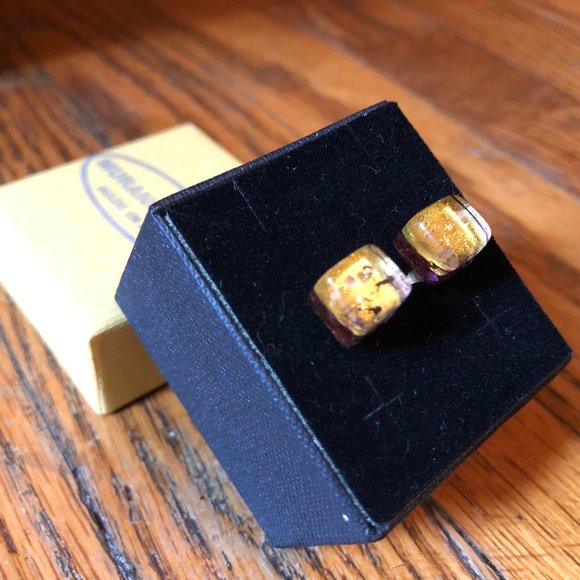 Square Murano Glass Earrings NWOT - Picture 6 of 7